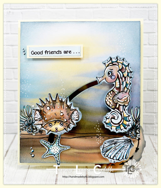 Sea Horse Samm digital (Pre-colored) Stamp Set