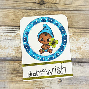 Aztec Sunshine paper cutting die by TLCDesigns.shop cuts an adorable little circle with faux stitching, diamonds and circles all the way around. It gives you the perfect platform for any adorable image you want to color and send to a friend.