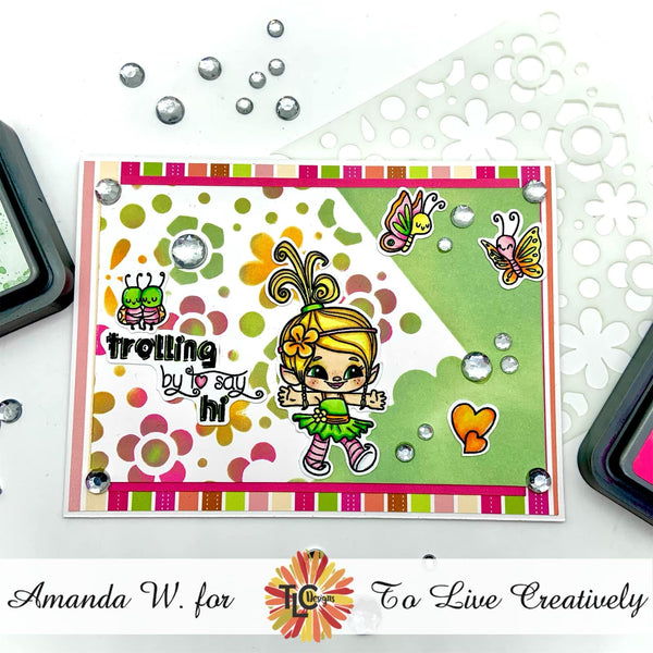 Happy Bloom Day & Clouds Stencil