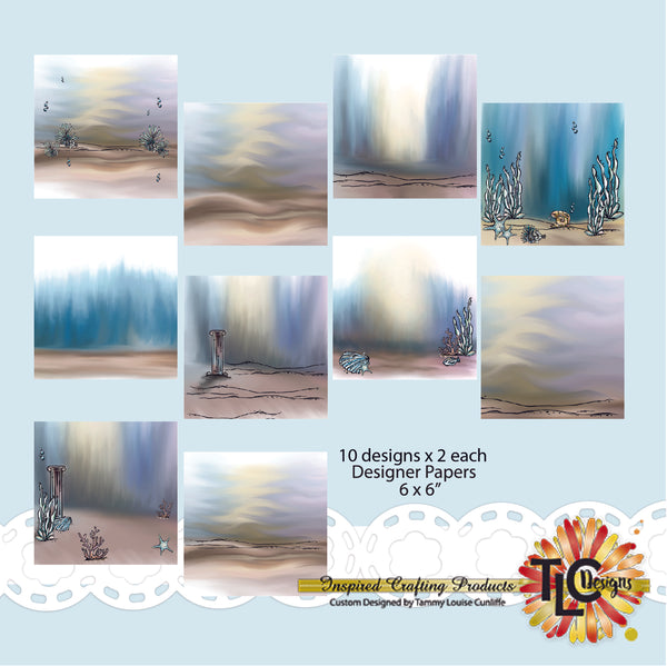 Sea Scene Digital Paper Pack 6"x6"