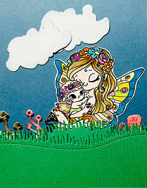 A greeting card designed for TLCDesnigns by a DT member using the Blessings digital stamp by TLCDesigns.shop