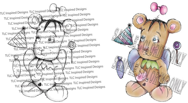 This is the watermarked picture of the Fairily Furry Jazz digital stamp available at TLCDesigns.shop