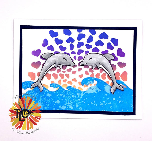Splash of Hearts & Land Stencil