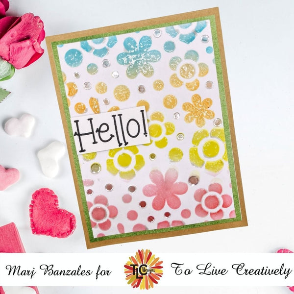 Happy Bloom Day & Clouds Stencil