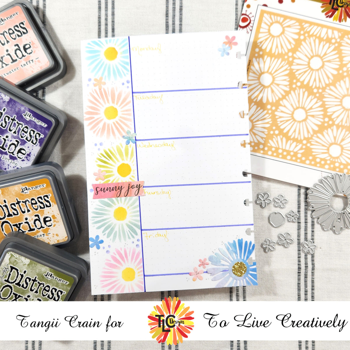 Gerbera Daisy Background Stamps TLC Designs