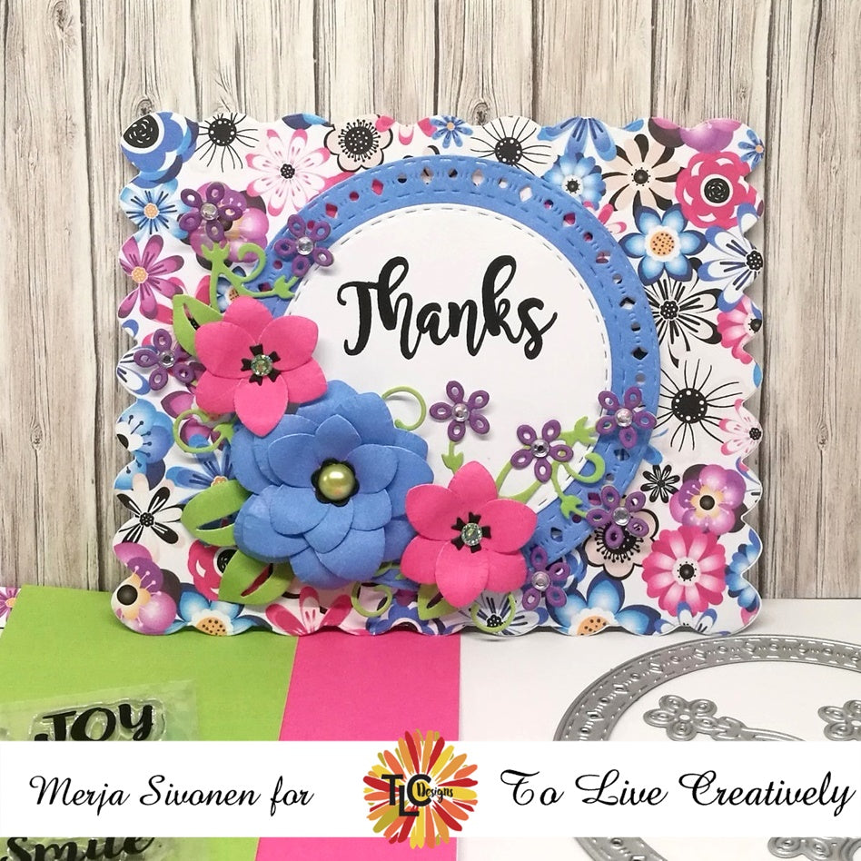 Flowery thank you card