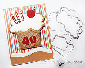 Cupcake card with a Cherry on top! That's the name of the die used in this festive greeting card project from tLCDesigns.shop