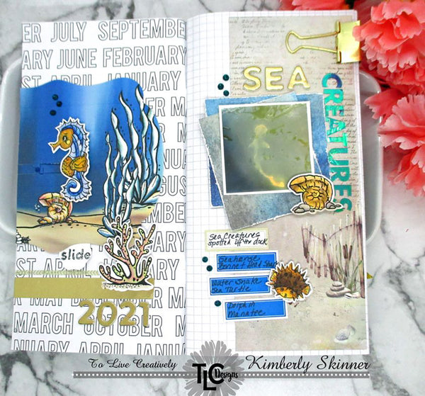 Sea Horse Samm digital (Pre-colored) Stamp Set