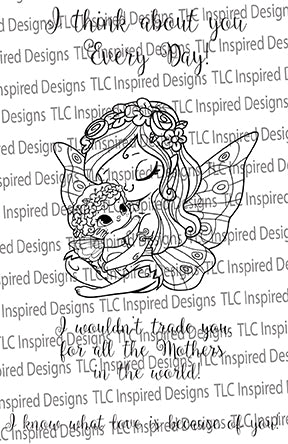 This is the watermarked image of a digital stamp called Blessings from TLCDesigns.shop
