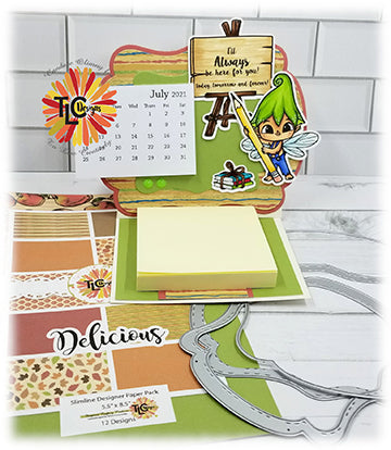 Perfect gift for the teacher or use the post it note pad decorated with the digital stamp Poetic Pixie from TLC Designs along with the newly released paper pack called Delicious, yourself!