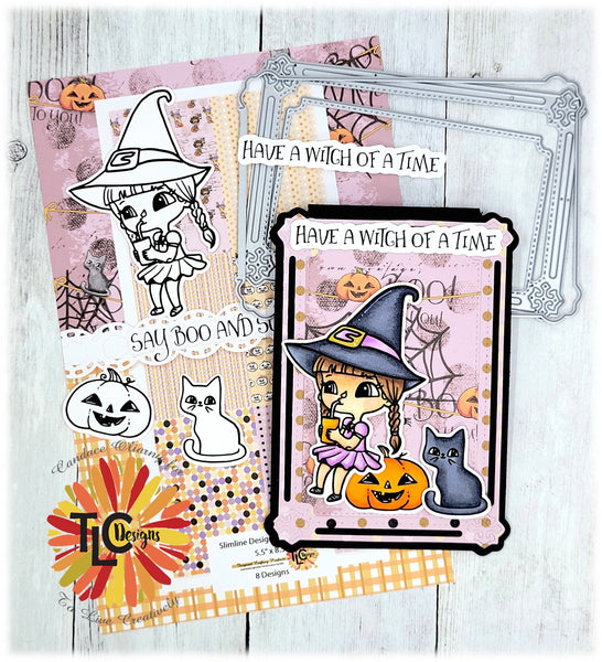 Say Boo and Scary On Slimline Digital Paper Pack