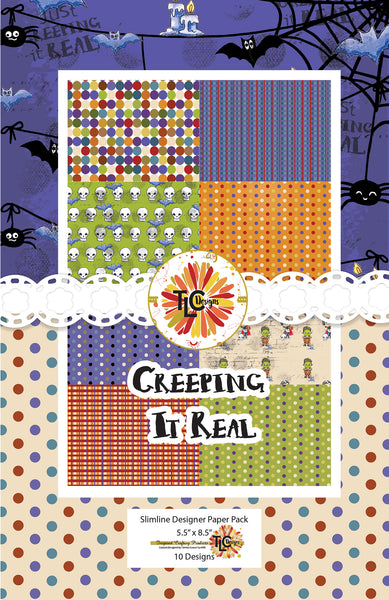 Creeping it Real Digital 10 design custom paper pack coordinating with the Creeping it real digital stamp set exclusively sold at tlcdesigns.shop