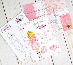 What a pink handful of delightful hope for the October Breast Cancer Awareness cause! TLC Designs.shop has designed a free adorable stamp set and even a coordinated paper pack that when purchased, will provide 100% of all proceeds on this product for research! Let's Hope together shall we?