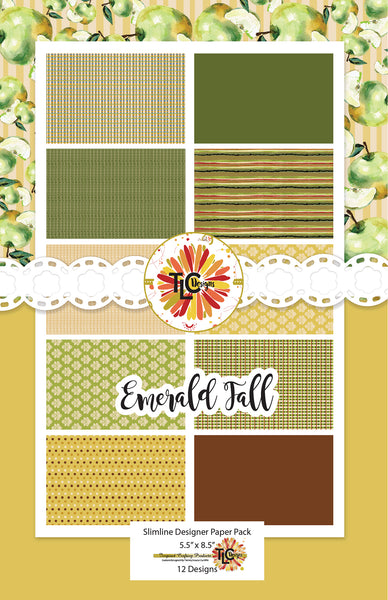 Emerald Fall Slimline Digital Paper Pack