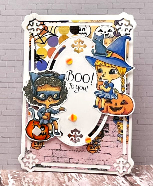 Say Boo and Scary On Slimline Digital Paper Pack