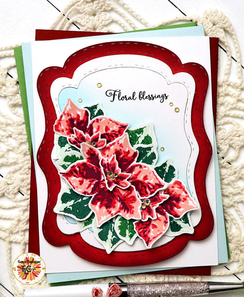 Winter Florals & Snowflake Border Stencil