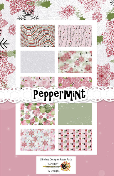 Peppermint Slimline Digital Paper Pack