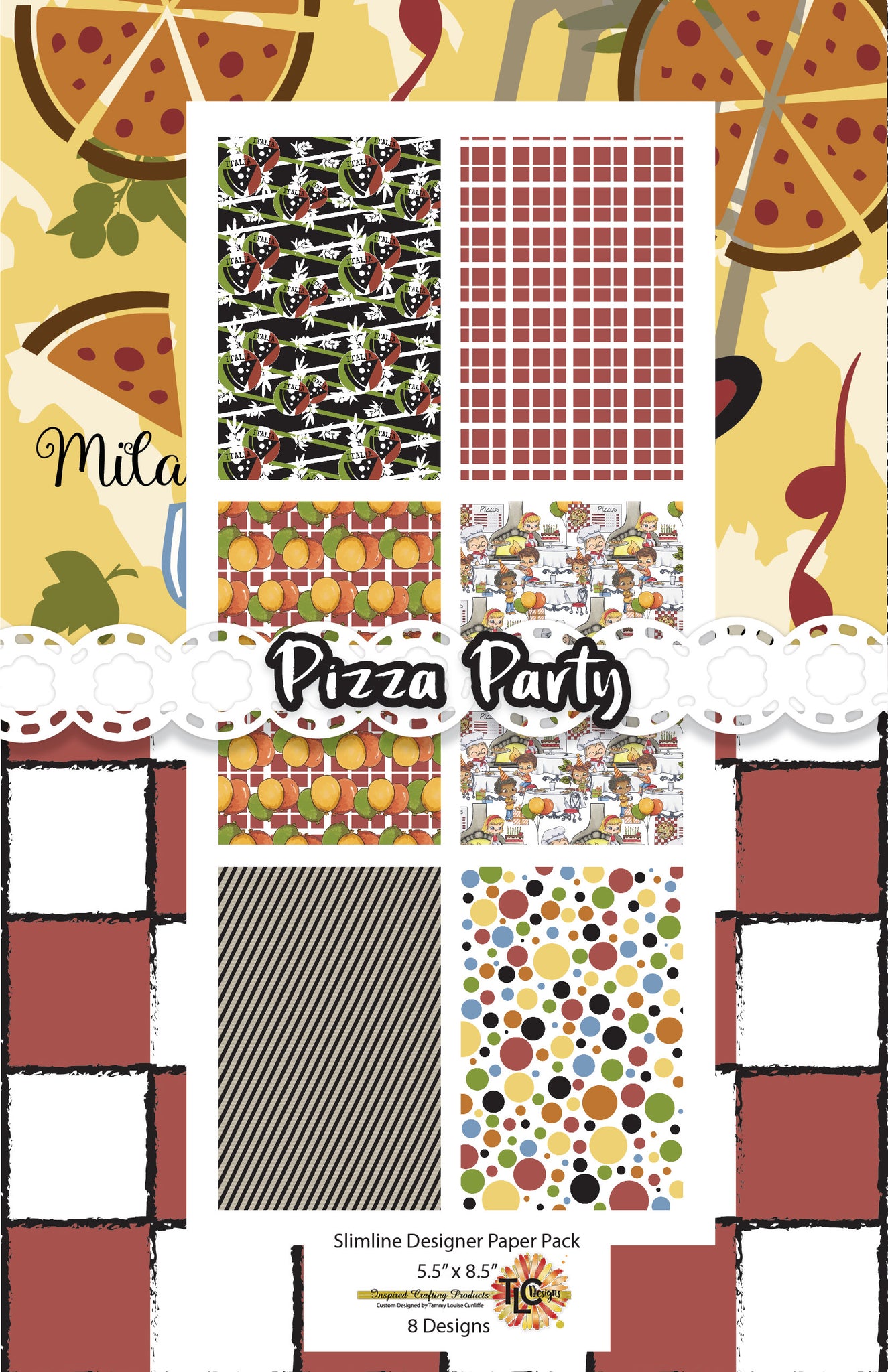 Pizza Party Slimline Stock Paper