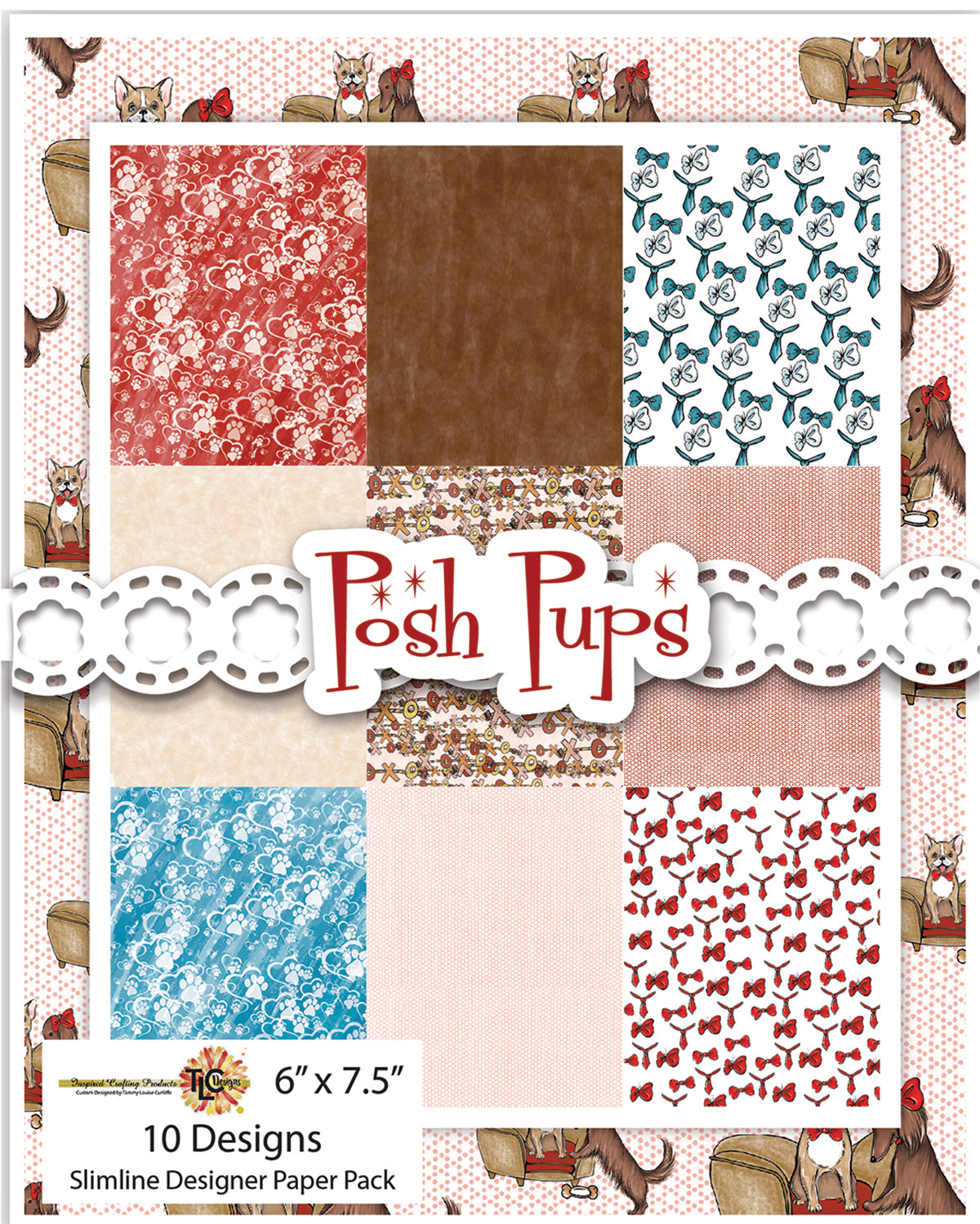 It's Posh Puppy time at TLCDesigns.shop!  Perfectly coordinated digital papers with 10 different designs in the new all purpose size!  Love A2? Create in 6" x 6"?  Or do you love the Slimline?  This paper pack will do it all!  The coordinated Posh Pups digital stamp set will get the creative wheels turning when you create with both the stamps and the papers! 