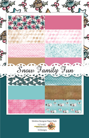 Snow Family Fun Slimline Digital Paper Pack