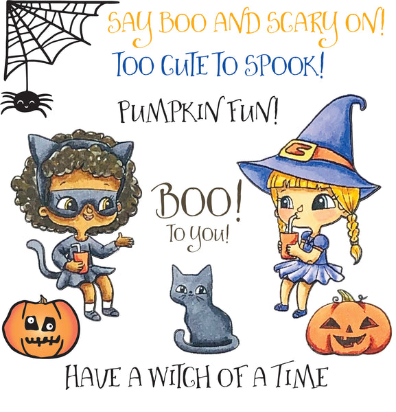 Say Boo and Scary On Digital Stamps