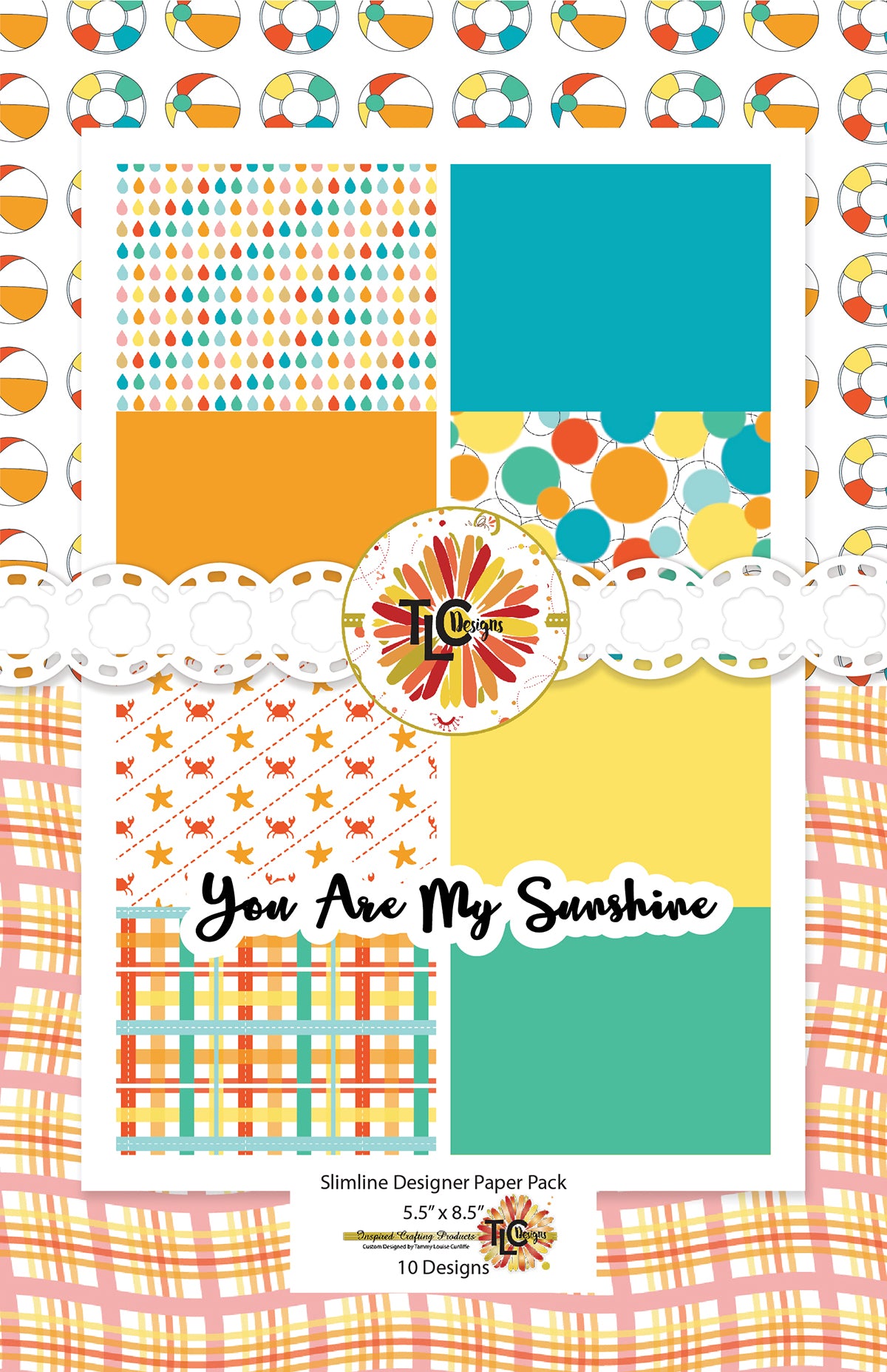 Bright bold and beachy fun papers from TLC Designs You Are My Sunshine