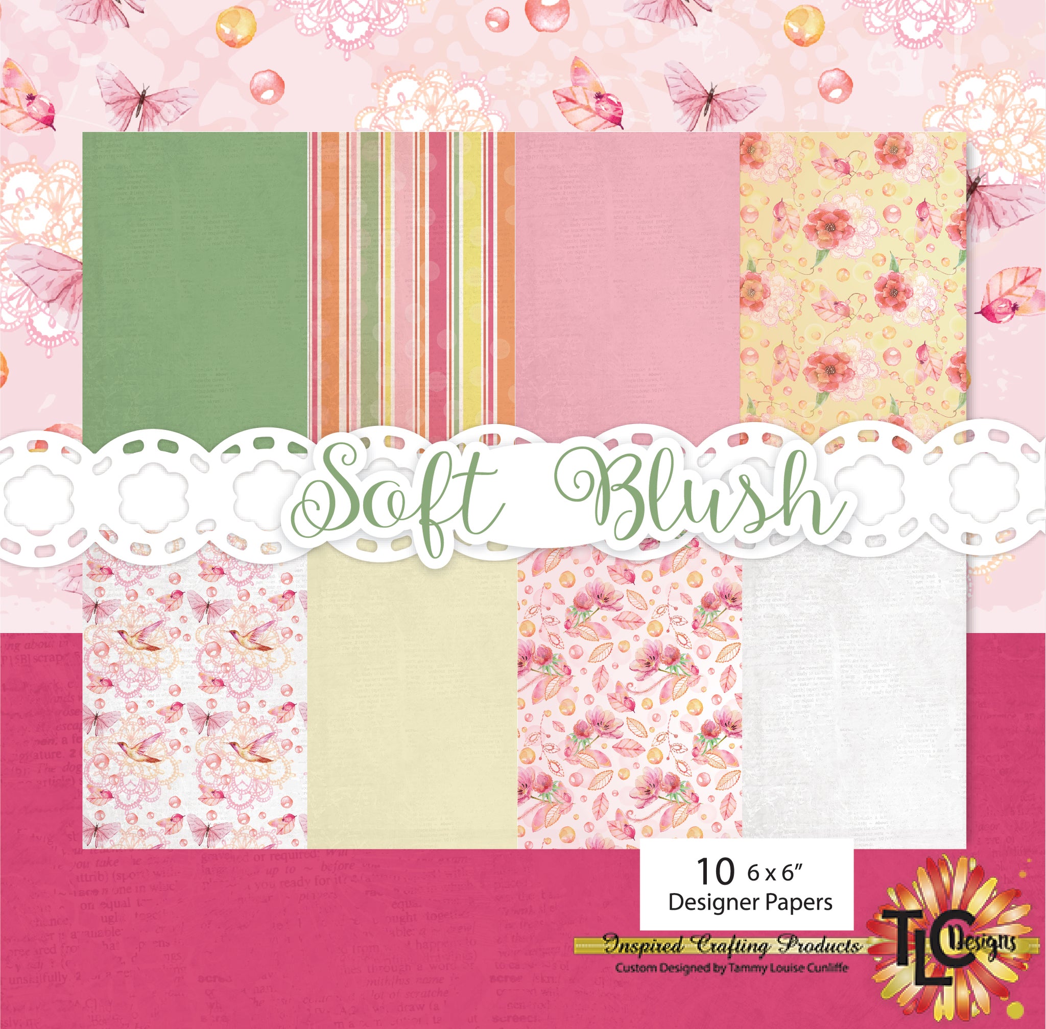 Soft Blush Digital Paper Pack 6"x6"